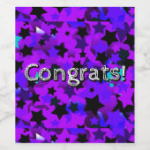 Gefeliciteerd! Punk sterren Wijn Etiket (Enkel label)