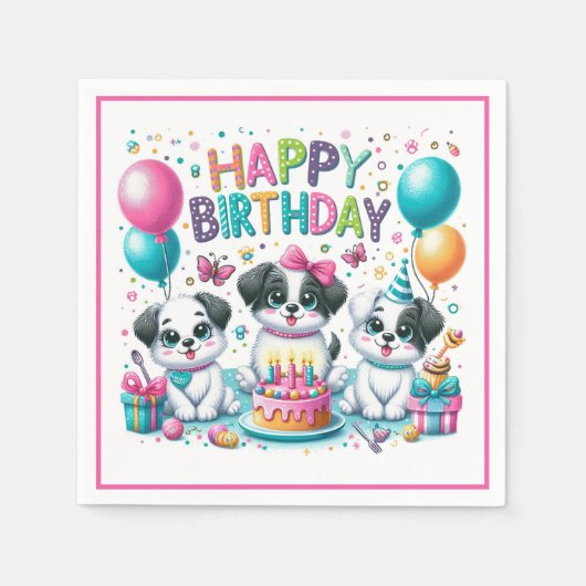 Gefeliciteerd Puppy's Servet (Voorkant)