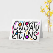 Gefeliciteerd Quirky Letters Kaart (Gele Bloem)