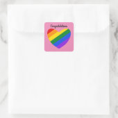 Gefeliciteerd Rainbow Heart #1 Stickers (Tas)