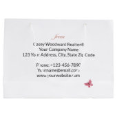 Gefeliciteerd Realtor gepersonaliseerde roze bloem Groot Cadeauzakje (Achterkant)