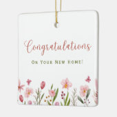Gefeliciteerd Realtor gepersonaliseerde roze bloem Keramisch Ornament (Links)