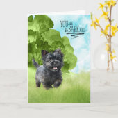 Gefeliciteerd reBARKable Affenpinscher Dog Kaart (Gele Bloem)