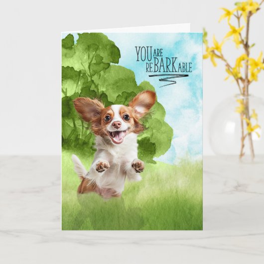 Gefeliciteerd reBARKable Cavalier King Charles Kaart (Gele Bloem)