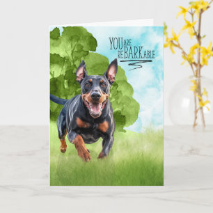 Gefeliciteerd reBARKable Dobermann-hond Kaart