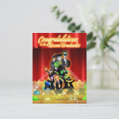 Gefeliciteerd Recent afgestudeerden (zwart) Kaart (Staand voorkant)