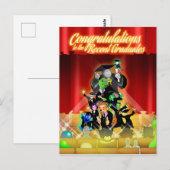 Gefeliciteerd Recent afgestudeerden (zwart) Kaart (Voorkant / Achterkant)