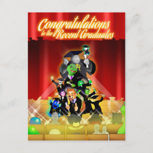 Gefeliciteerd Recent afgestudeerden (zwart) Kaart