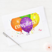 Gefeliciteerd Rechthoekige Sticker (Envelop)