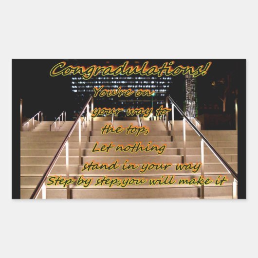 Gefeliciteerd_ Rechthoekige Sticker (Voorkant)