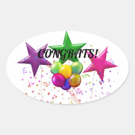 Gefeliciteerd, rechthoekige Sticker