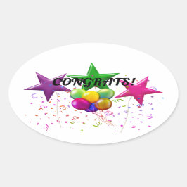 Gefeliciteerd, rechthoekige Sticker