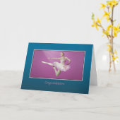 Gefeliciteerd, recital, Leaping Ballerina Kaart (Gele Bloem)