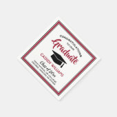 Gefeliciteerd, Red Black White Modern Afstuderen Servet (Hoek)