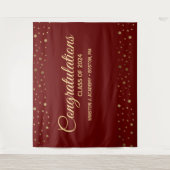 Gefeliciteerd Red gold Klasse van 2024 afstuderen Wandkleed (Voorkant)