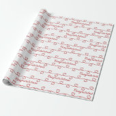 Gefeliciteerd Red Hearts Cadeaupapier (Uitgerold)