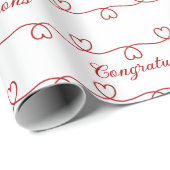 Gefeliciteerd Red Hearts Cadeaupapier (Rol Hoek)