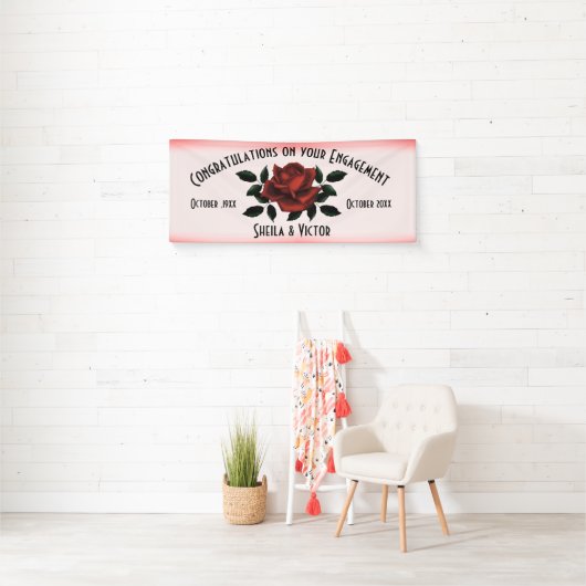 Gefeliciteerd, Red Rose Verloving Spandoek (Insitu)