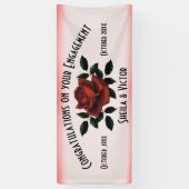 Gefeliciteerd, Red Rose Verloving Spandoek (Verticaal)