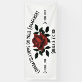 Gefeliciteerd, Red Rose Verloving Spandoek (Verticaal)