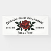 Gefeliciteerd, Red Rose Verloving Spandoek (Horizontaal)