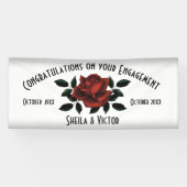 Gefeliciteerd, Red Rose Verloving Spandoek (Horizontaal)