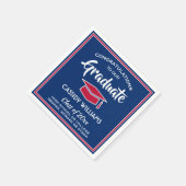 Gefeliciteerd, Red White Blue Elegant Afstuderen Servet (Hoek)