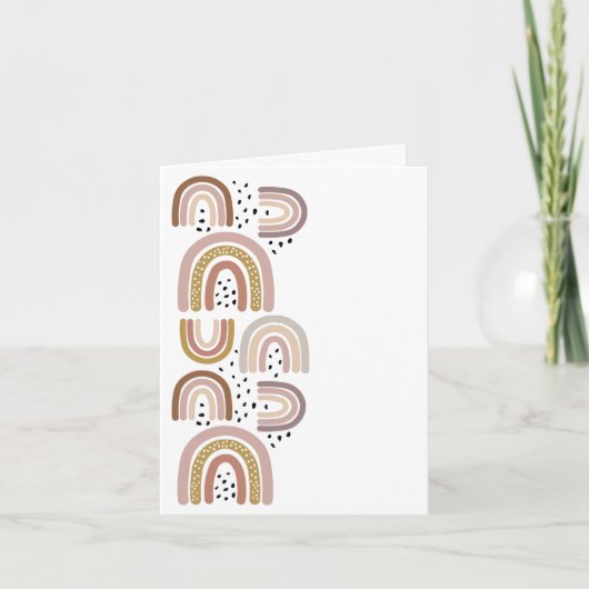 Gefeliciteerd Regenbogen Neutrale Kleuren Groet Kaart (Voorkant)