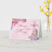 Gefeliciteerd Religieuze Rings Cross Kaart (Gele Bloem)