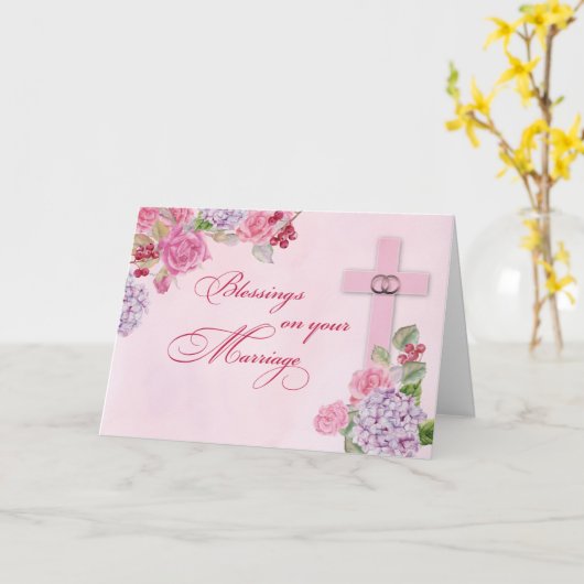 Gefeliciteerd Religieuze Rings Cross Kaart (Gele Bloem)