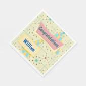 Gefeliciteerd Retro Aangepast Servet (Hoek)