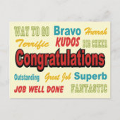 Gefeliciteerd Retro-kleuren Briefkaart (Voorkant)