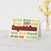 Gefeliciteerd Retro-kleuren Kaart (Gele Bloem)