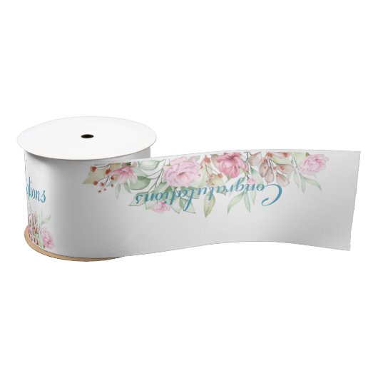 Gefeliciteerd Ribbon Satijnen Lint (Spoel)