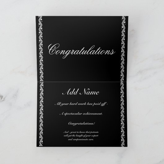 Gefeliciteerd RN - Aangepaste naam met vierkantjes Kaart (Binnen)