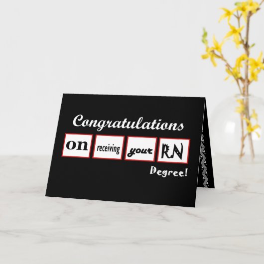 Gefeliciteerd RN - Aangepaste naam met vierkantjes Kaart (Gele Bloem)