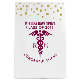Gefeliciteerd RN Verpleegkundige Afstuderen Rode C Medium Cadeauzakje