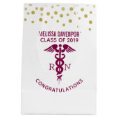 Gefeliciteerd RN Verpleegkundige Afstuderen Rode C Medium Cadeauzakje (Achterkant)