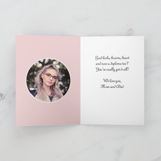 Gefeliciteerd Rococo Afstuderen Foto Kaart (Binnen)