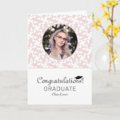 Gefeliciteerd Rococo Afstuderen Foto Kaart (Gele Bloem)