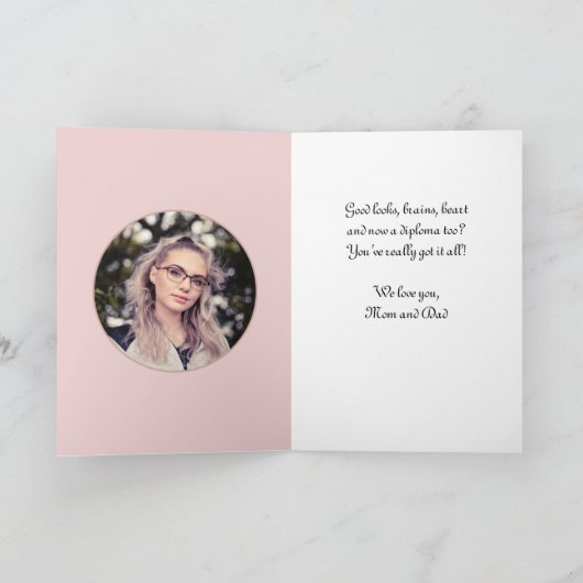 Gefeliciteerd Rococo Afstuderen fotokaart Kaart (Binnen)