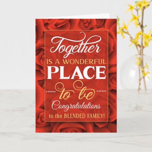 Gefeliciteerd, Rode Roses met het gemengde huwelij Kaart (Gele Bloem)