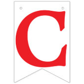 Gefeliciteerd, rode tekst op wit vlaggetjes (Eerste vlag)