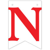 Gefeliciteerd, rode tekst op wit vlaggetjes (Derde vlag)