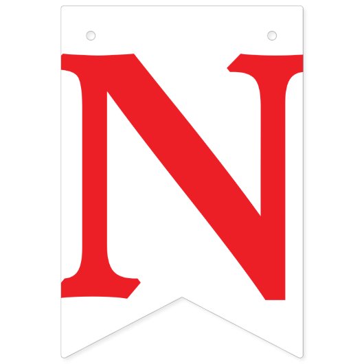 Gefeliciteerd, rode tekst op wit vlaggetjes (Derde vlag)