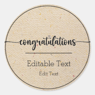 Gefeliciteerd Ronde Sticker