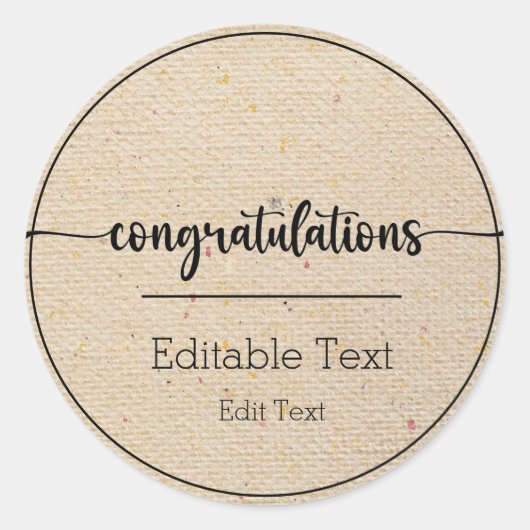 Gefeliciteerd Ronde Sticker (Voorkant)