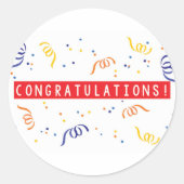 Gefeliciteerd Ronde Sticker (Voorkant)