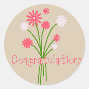 Gefeliciteerd Ronde Sticker