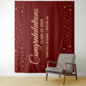 Gefeliciteerd Rood goud Klas van 2024 afstuderen Wandkleed (In situ)